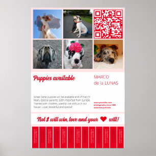 販売用フライヤーテンプレートの印刷可能な子犬を引き裂く ポスター