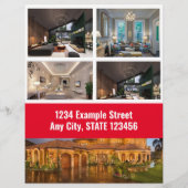 販売用フライヤー – 赤モダン チラシ (裏面)