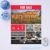 販売用フライヤー – 赤モダン チラシ (シングル)