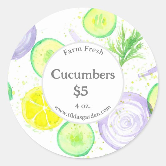 販売用野菜ラベル農場新鮮シール ラウンドシール (正面)
