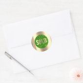 販売終了金ゴールドグリーンゴルフグリーンラグジュアリーエステートエージェント ラウンドシール (封筒)