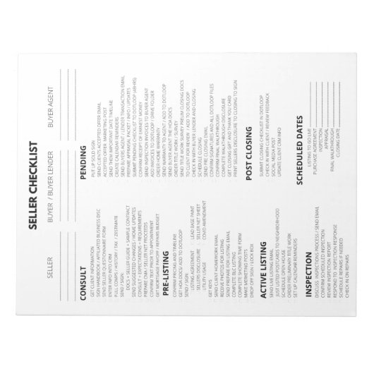 販売者チェックリスト不動産仲介業者 ノートパッド (正面)