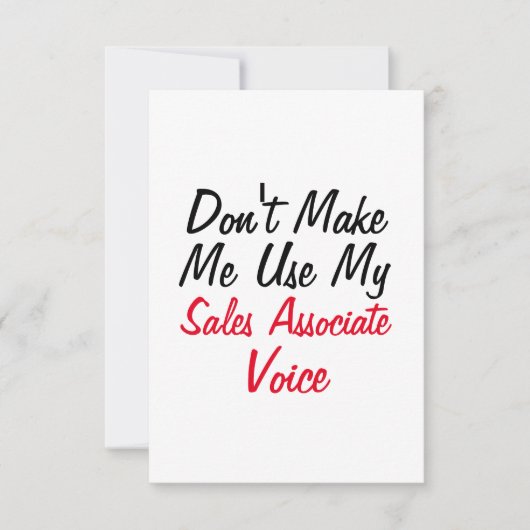 販売関連の音声を使用しない カード (正面)