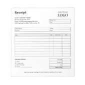 販売領収書テンプレート | ミニマリスト・ビジネス・型枠 ノートパッド (正面)