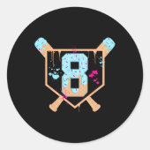 販売8年アイスクリームドリップ第8誕生日ボーイヌ ラウンドシール (正面)