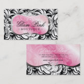 販売! 311物惜しみしないピンクの大皿の銀 名刺 (正面/裏面)