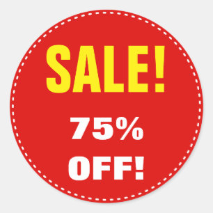 "販売!" "75%!" 販売円形のステッカー ラウンドシール