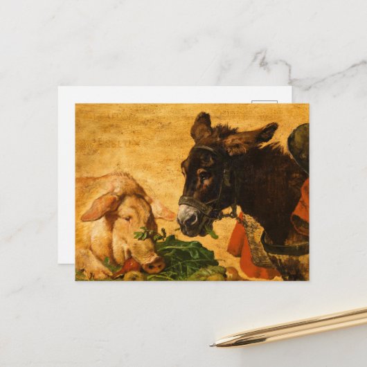 貪欲で怠惰な、中程度で勤勉な ポストカード (正面/裏面インサイチュ)