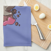 貪欲なラクーンお誕生日ケーキ漫画がいっぱい キッチンタオル (四つ折り)