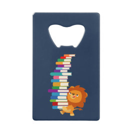 貪欲な読者(かわいい漫画ライオン) クレジットカード栓抜き