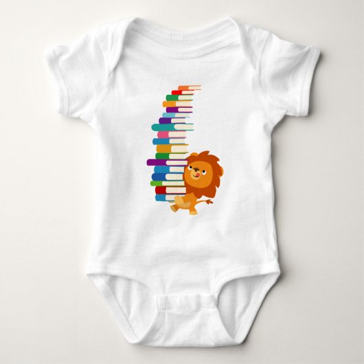 貪欲な読者(漫画のライオン)のベビーのクリーパー ベビーボディスーツ (正面)