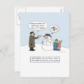 貪欲 – 霜の降りたクリスマスおもしろい漫画クリスマス シーズンポストカード (正面/裏面)