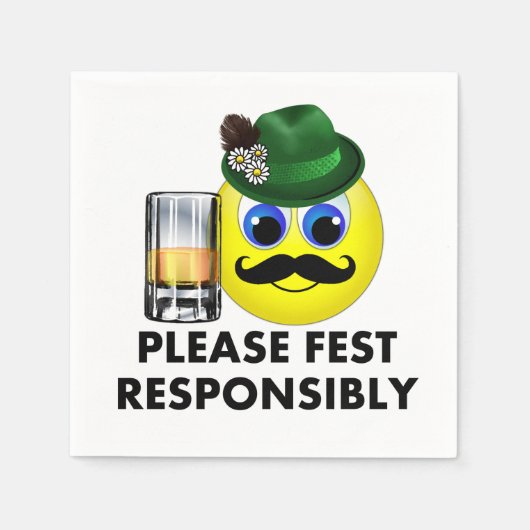 責任あるオクトーバーフェスト絵文字 スタンダードカクテルナプキン (正面)