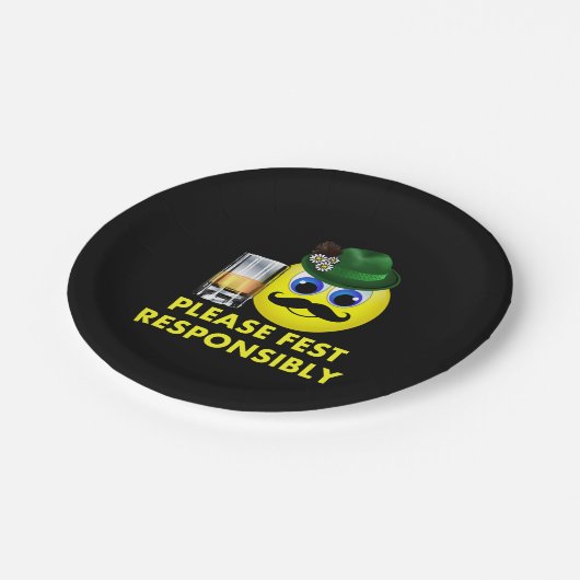 責任あるオクトーバーフェスト絵文字 ペーパープレート (アングル)