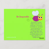 責任あるカワイイビーカード ポストカード (裏面)