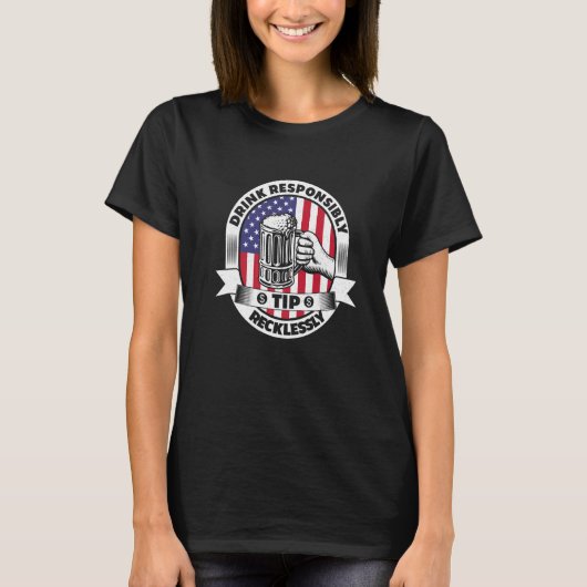 責任あるチップ無謀バーテンダーバーUsa Tシャツ (正面)