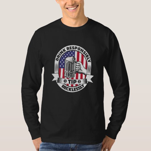 責任あるチップ無謀バーテンダーバーUsa Tシャツ (正面)