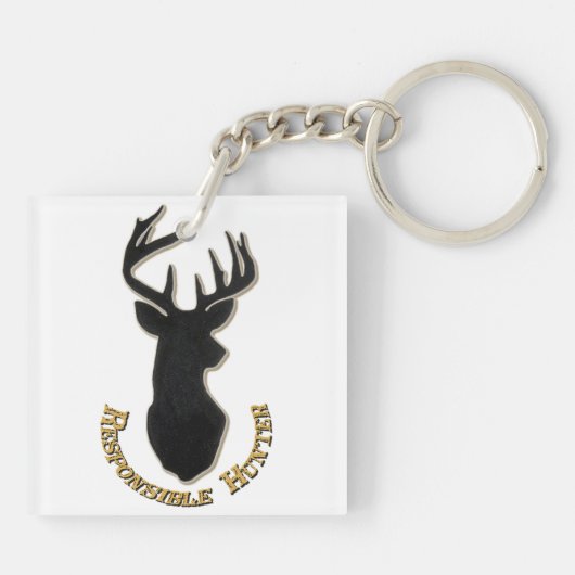 責任あるハンターディアパターンキーチェーン キーホルダー (裏面)