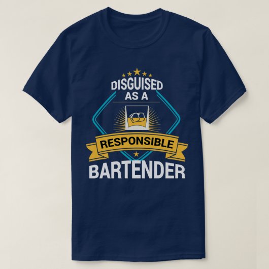 責任あるバーテンダーアルコール産業おもしろい飲料 Tシャツ (デザイン正面)