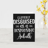 責任ある大人に偽装、面白い名言 カード (黄色い花)