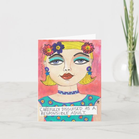 責任ある大人に変装したノテカード カード (正面)
