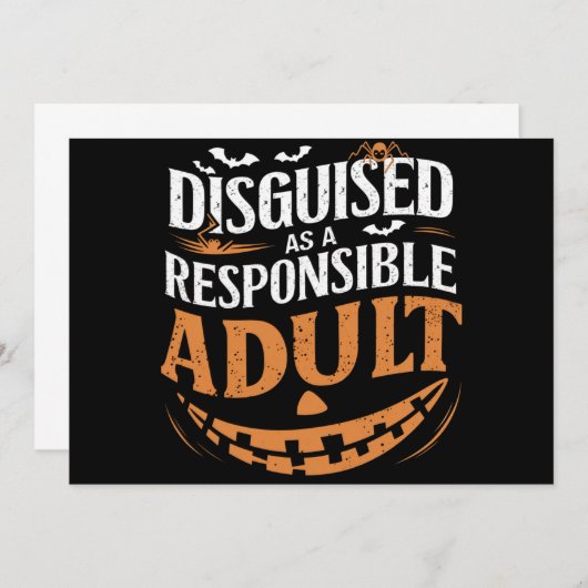 責任ある大人のハロウィーンに偽装する 招待状 (正面/裏面)