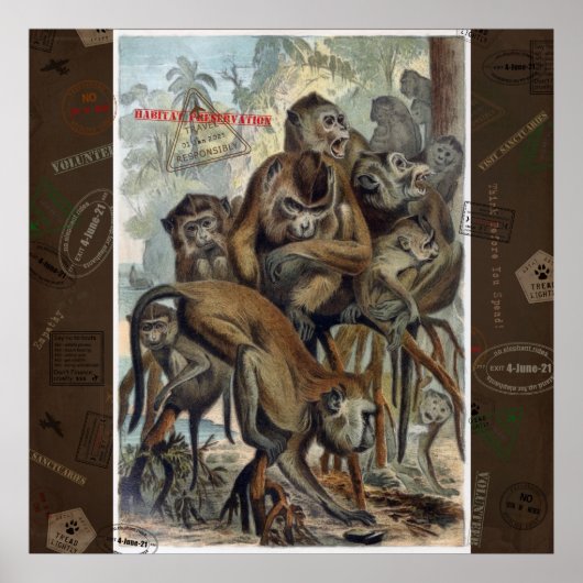 責任ある旅行のためのマカク ポスター (正面)