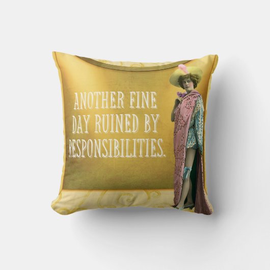 責任おもしろいによって台無しになる クッション (正面)