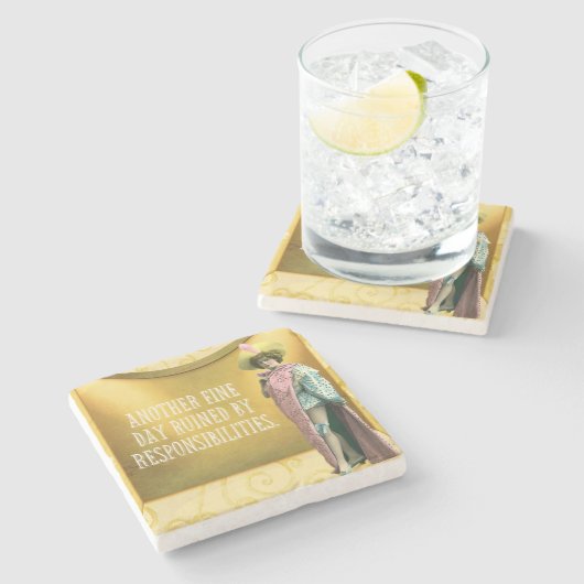 責任おもしろいによって台無しになる ストーンコースター (横)