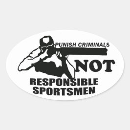 責任のないスポーツマンを罰する 楕円形シール
