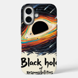 責任のブラックホール – おもしろい宇宙 iPhone 16ケース