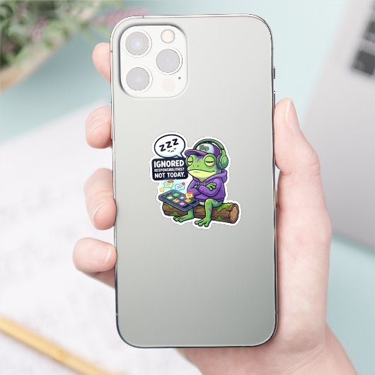 責任を無視するカエル ステッカー シール (スマートフォン)