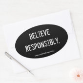「責任信じある」バンパーステッカー 楕円形シール (封筒)