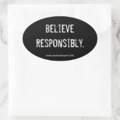 「責任信じある」バンパーステッカー 楕円形シール (バッグ)