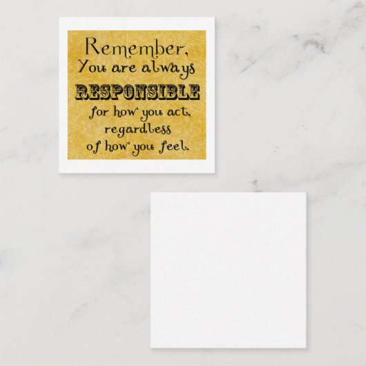 責任引用文感覚，カード スクエア名刺 (正面/裏面)