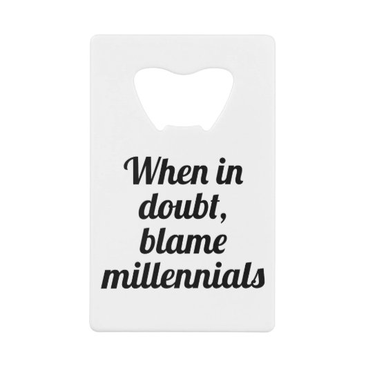 責任Millennials クレジットカード栓抜き (正面)