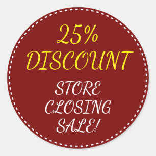 "貯えて下さい最後の販売を!" "25%割引"の円形のステッカー ラウンドシール