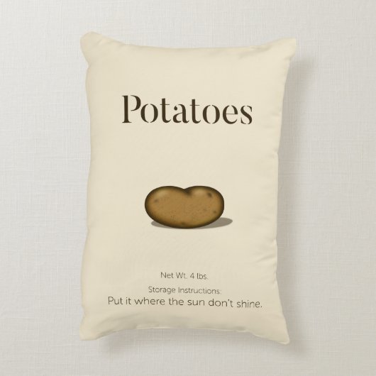 貯ユーモアのある蔵指示素朴ジャガイモ袋 アクセントクッション (裏面(縦))