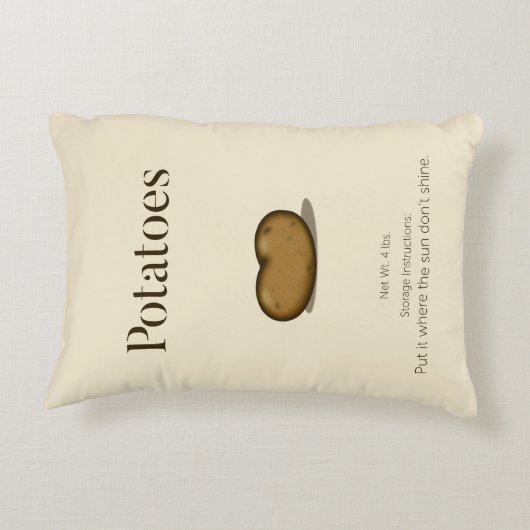 貯ユーモアのある蔵指示素朴ジャガイモ袋 アクセントクッション (裏面)