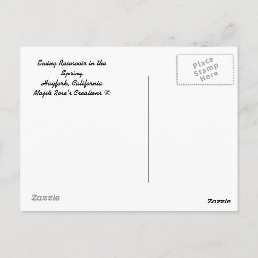 貯水池を春... ポストカード (裏面)