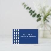 貯蔵の名刺箱の青く白い緑 名刺 (スタンド正面)