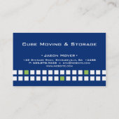 貯蔵の名刺箱の青く白い緑 名刺 (裏面)