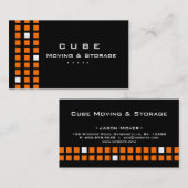 貯蔵の名刺箱の黒のオレンジ 名刺 (正面/裏面)