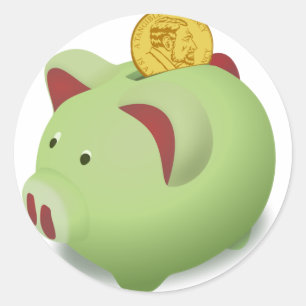 貯金箱のステッカー ラウンドシール