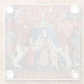 貴婦人とユニコーン、私のただひとつの願い ガラスコースター (裏面)