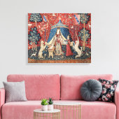 貴婦人とユニコーン、私のただひとつの願い キャンバスプリント (インサイチュ (リビング))