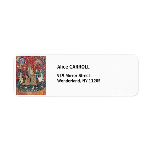 貴婦人とユニコーン、聴覚 ラベル (正面)