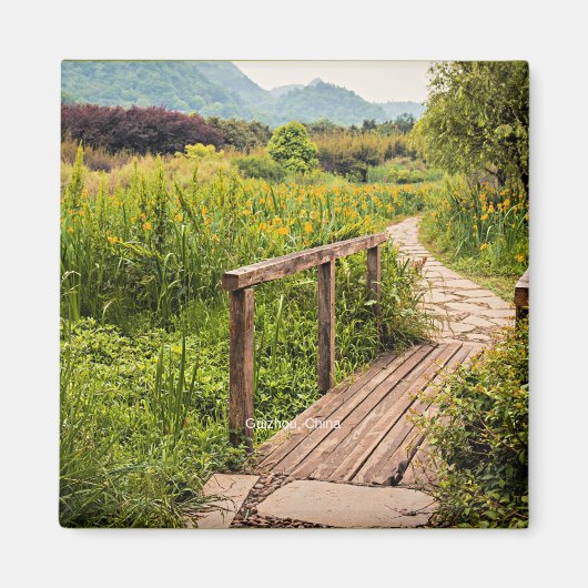 貴州省中国風光明媚な写真、 マグネット (正面)