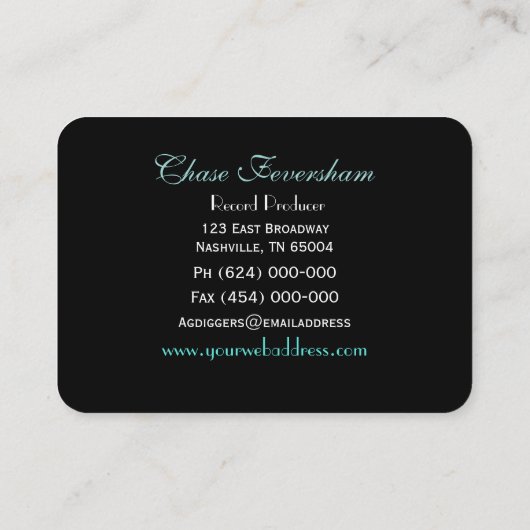 貴族のスカルの黒IIのプロフェッショナル 名刺 (裏面)