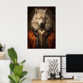 貴族の狼の肖像画、ルネサンスの動物アート ポスター (ホームオフィス)